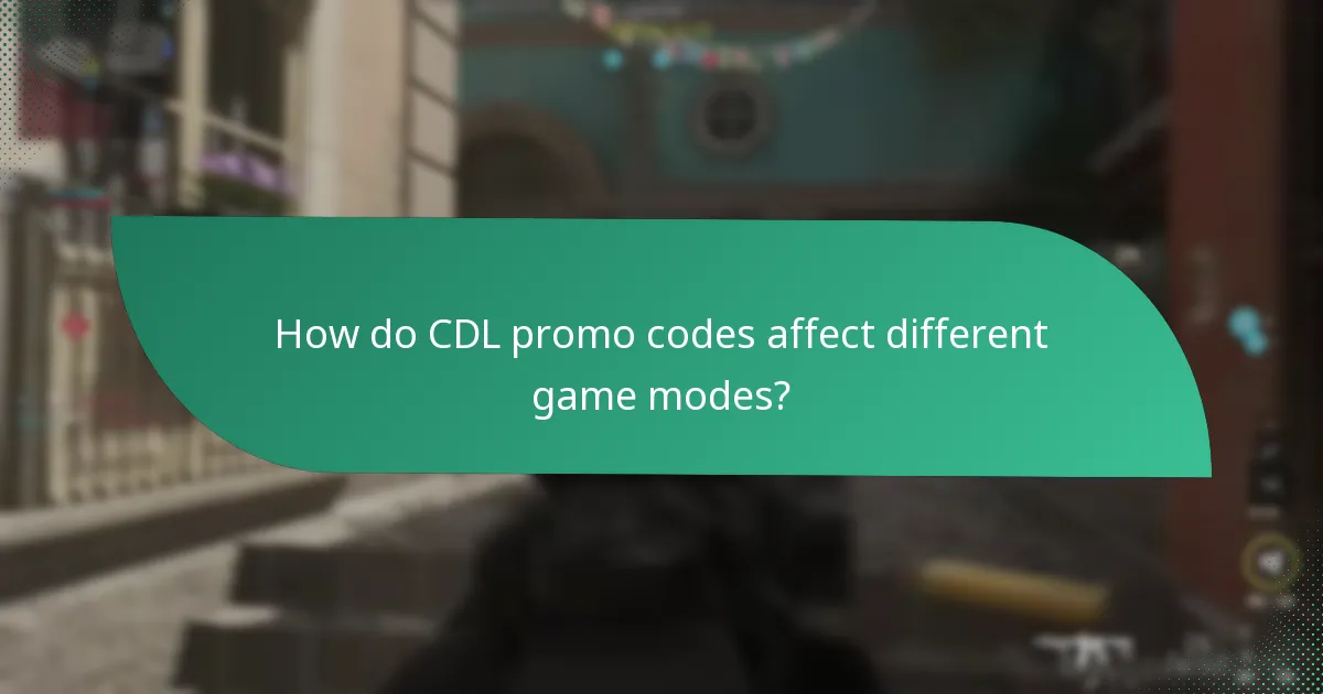How do CDL promo codes affect different game modes?
