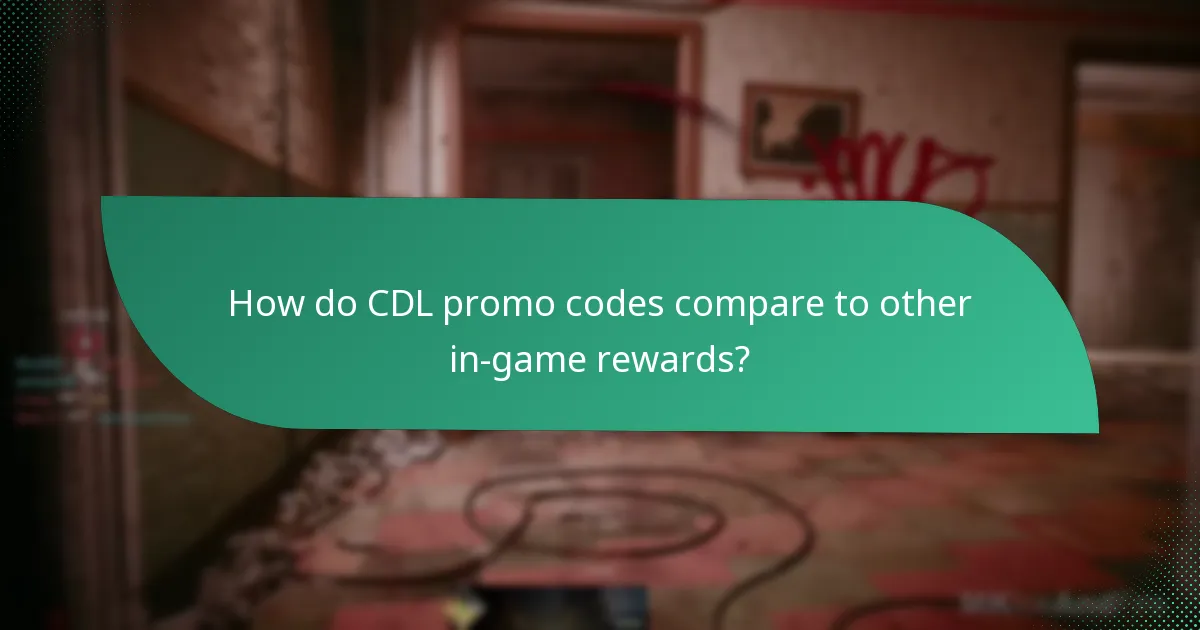 How do CDL promo codes compare to other in-game rewards?