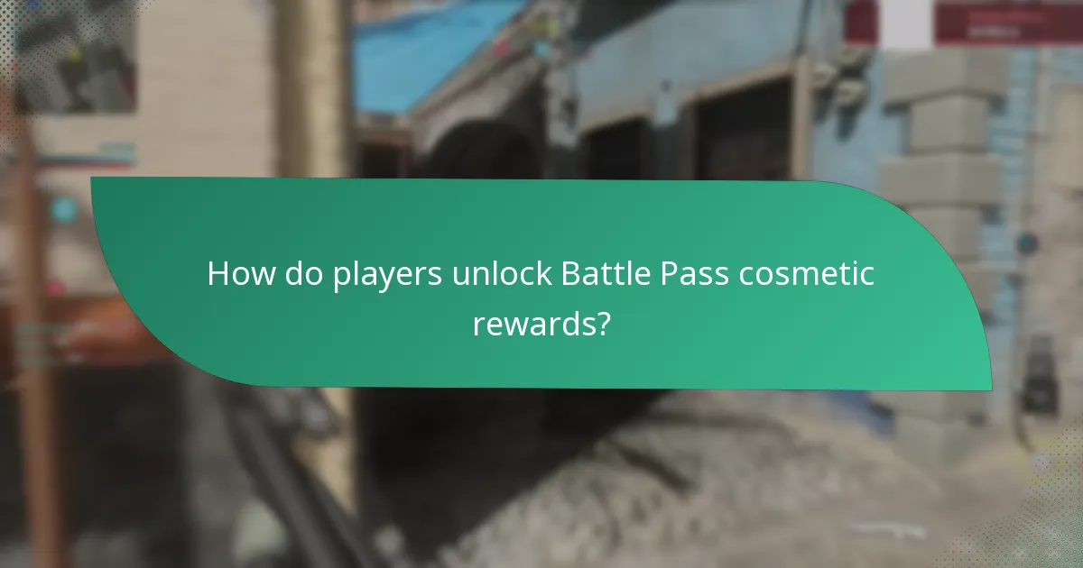 How do players unlock Battle Pass cosmetic rewards?