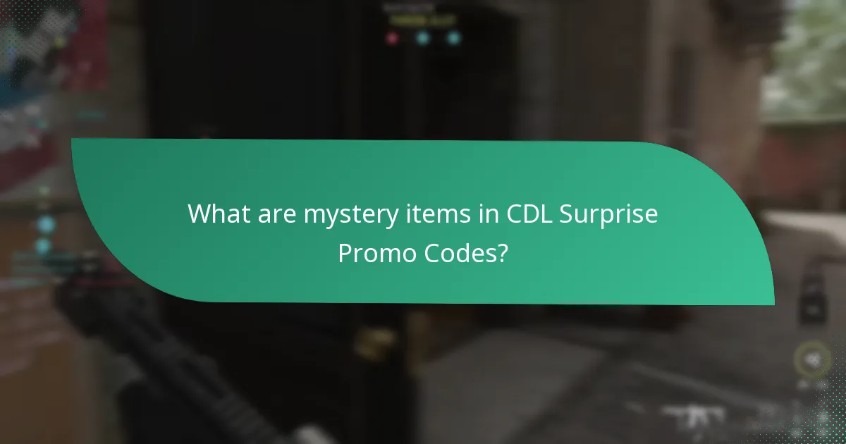 What are mystery items in CDL Surprise Promo Codes?