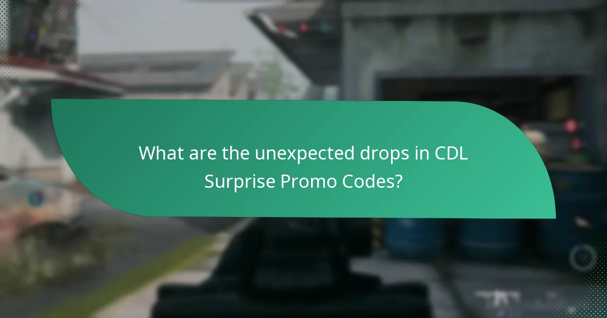 What are the unexpected drops in CDL Surprise Promo Codes?