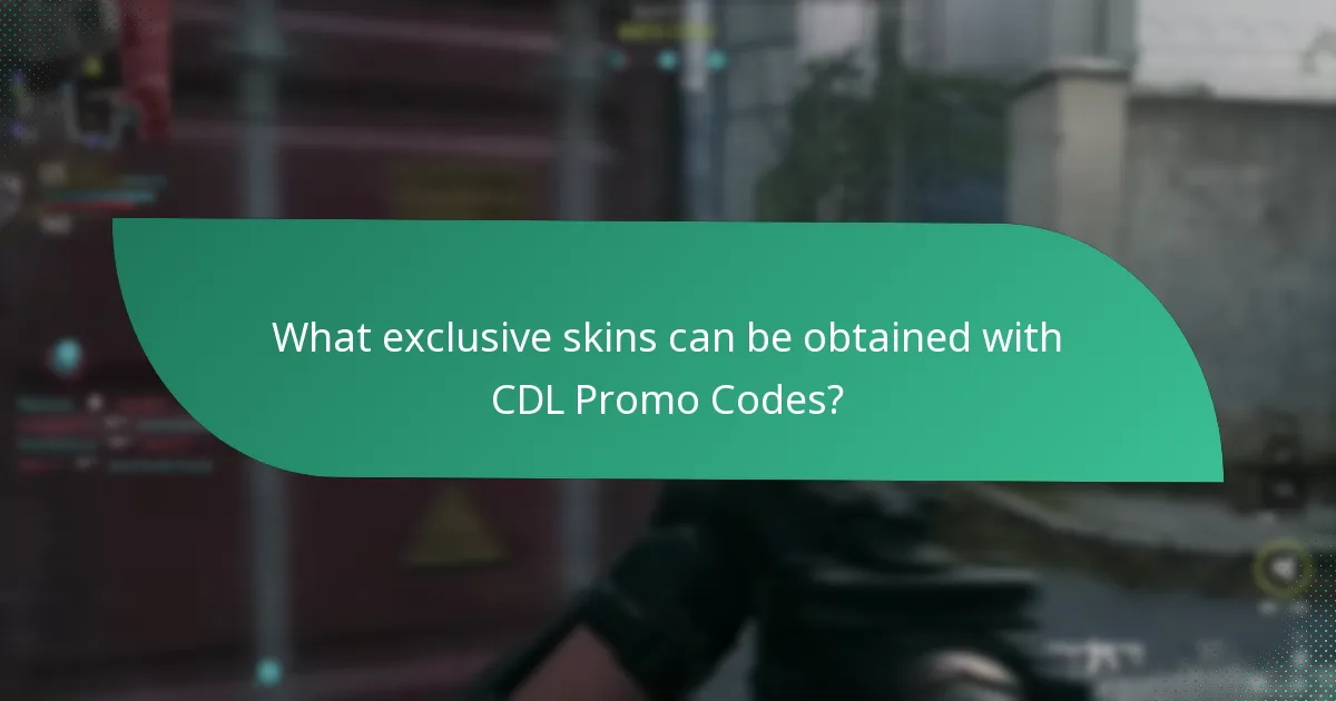 What exclusive skins can be obtained with CDL Promo Codes?