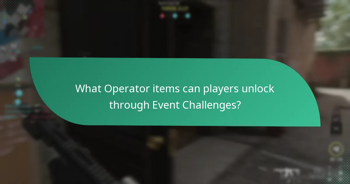 What Operator items can players unlock through Event Challenges?