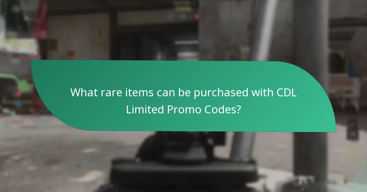 What rare items can be purchased with CDL Limited Promo Codes?