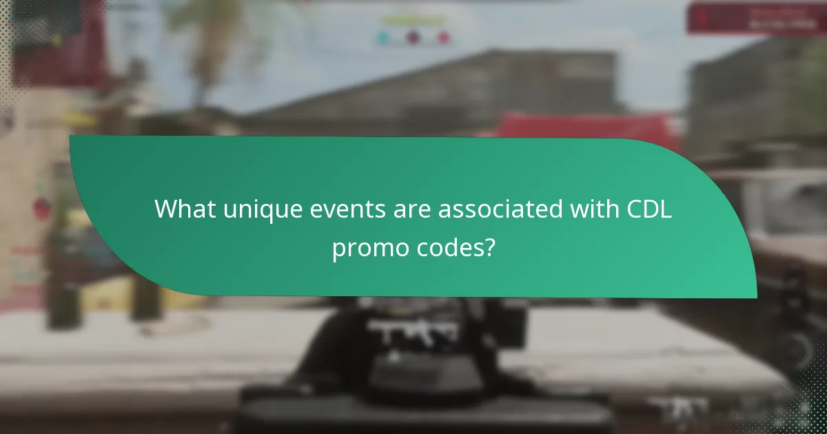 What unique events are associated with CDL promo codes?