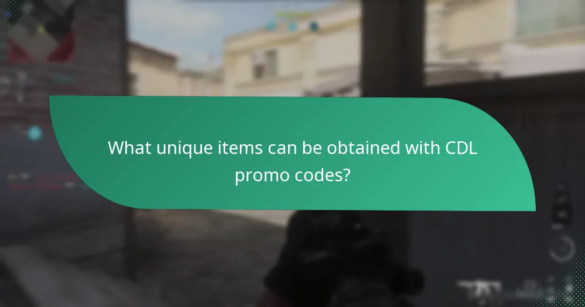 What unique items can be obtained with CDL promo codes?