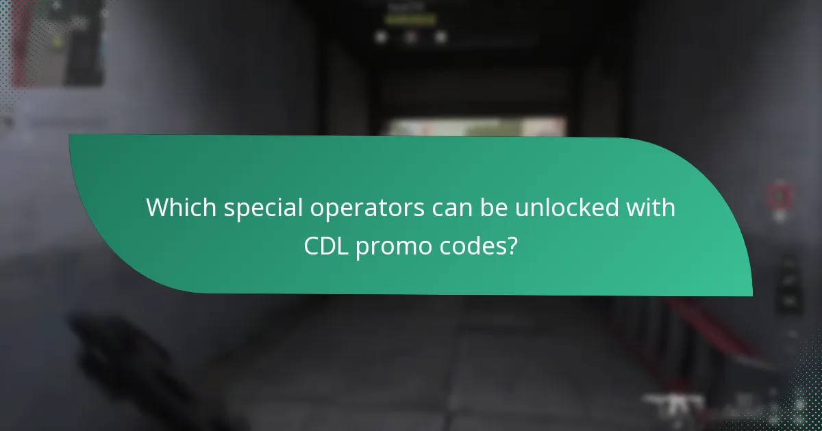 Which special operators can be unlocked with CDL promo codes?