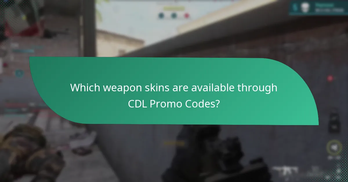 Which weapon skins are available through CDL Promo Codes?